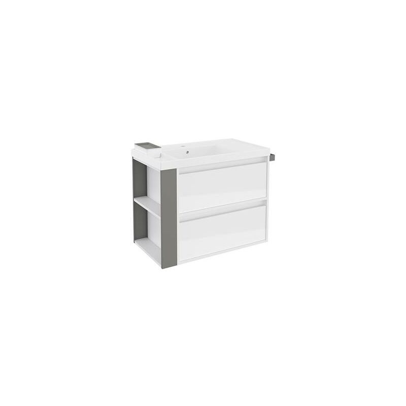 

Mueble de baño B-Smart Blanco Brillo-Gris 80cm - Bath+