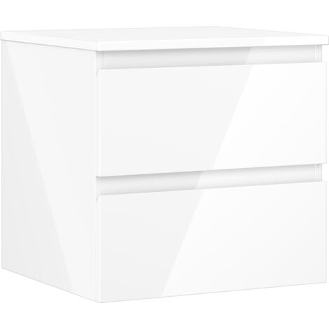 Mueble de ba帽o bajo lavabo Mexen Orio de 50 cm con encimera, 2 cajones, blanco brillo - 91A10-05047-2-BFFC00