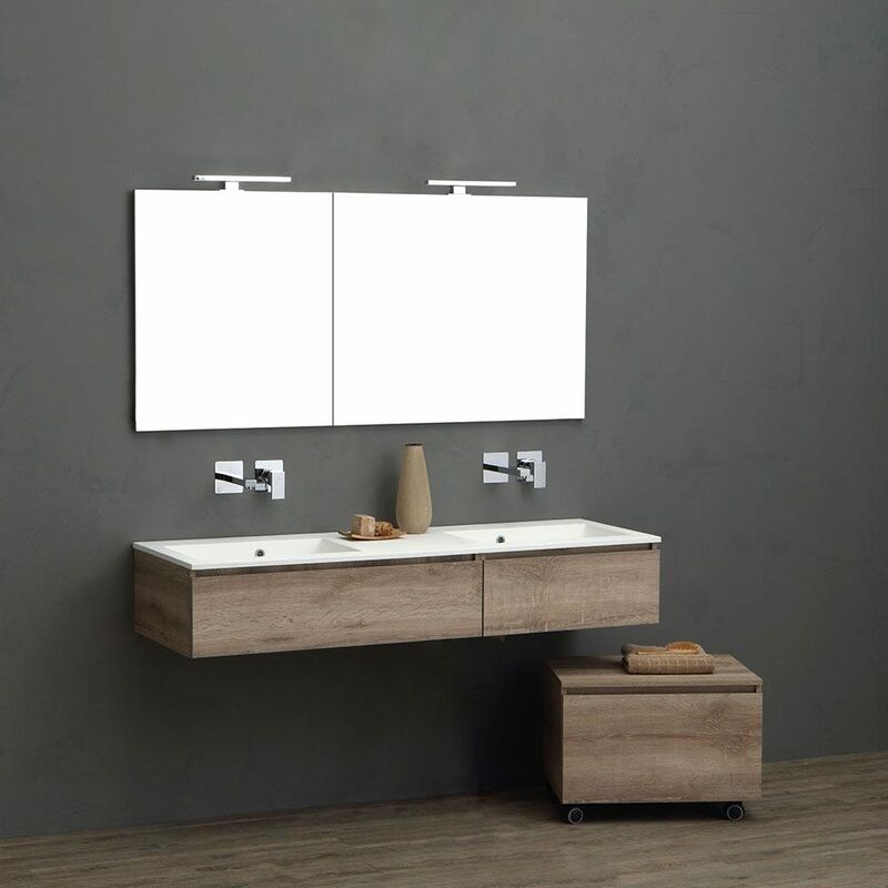 

Mueble De Baño Con Doble Lavabo 150 Cm Para Grifo De Pared