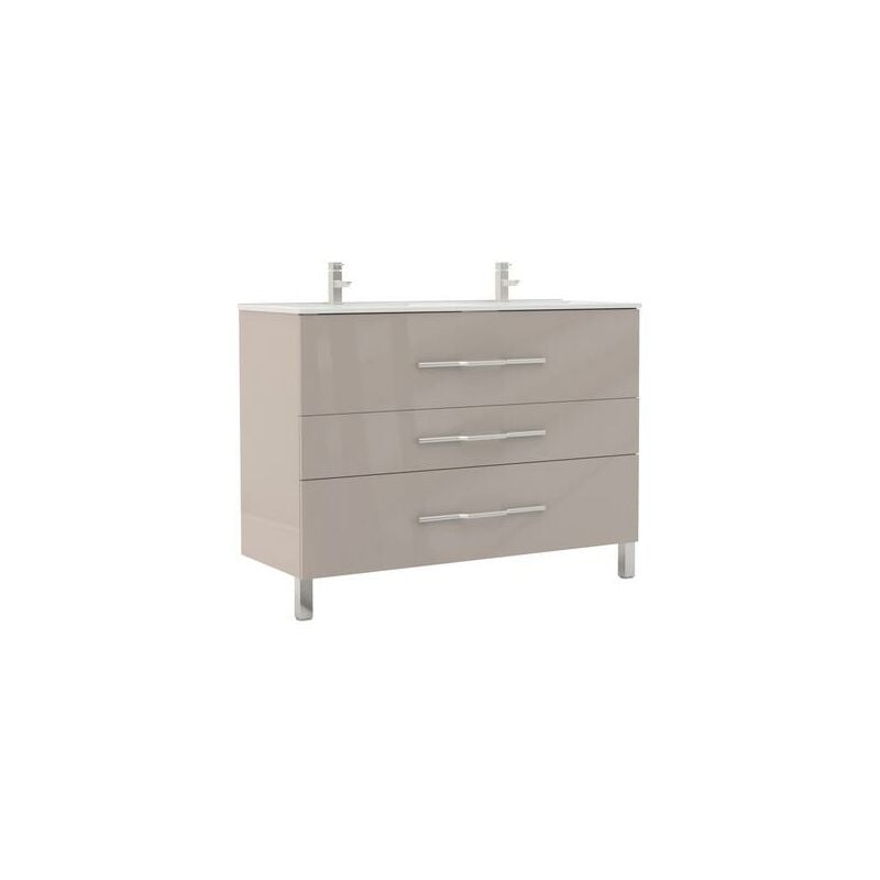 Mueble de baño de la colección alan - Entregado montado - Ancho 120cm - Cachemira lacada brillante - cashmere