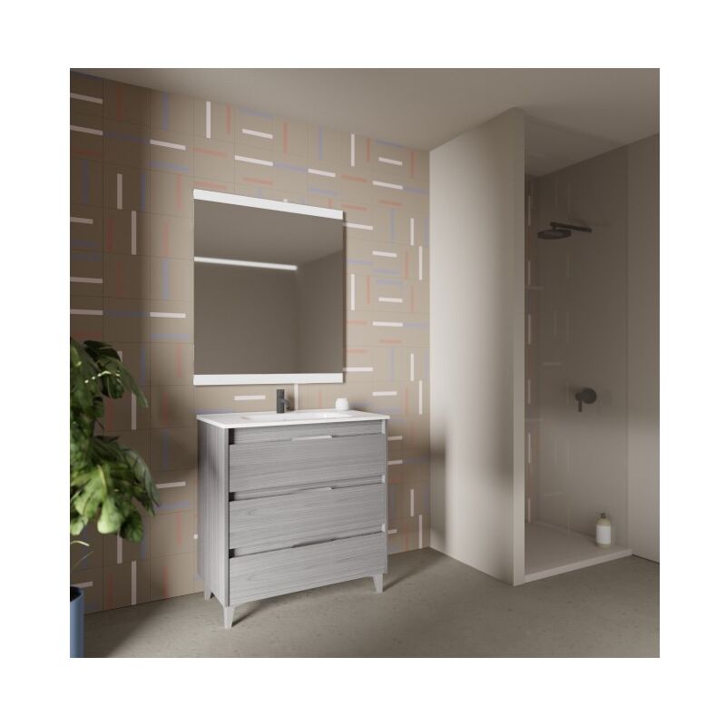 

Mueble de baño de pie 80 cm Minnesota Gris arenado con lavabo | gris - 80 cm - Standard