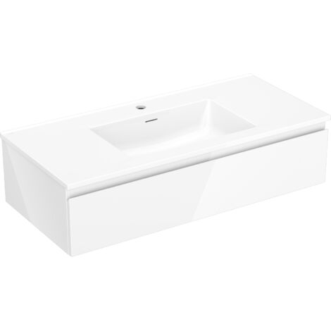 Mueble de ba帽o Mexen Orio 100 cm con lavabo Otis, 1 caj贸n, blanco brillo - 91A10-10023-1-BF00-W18M00