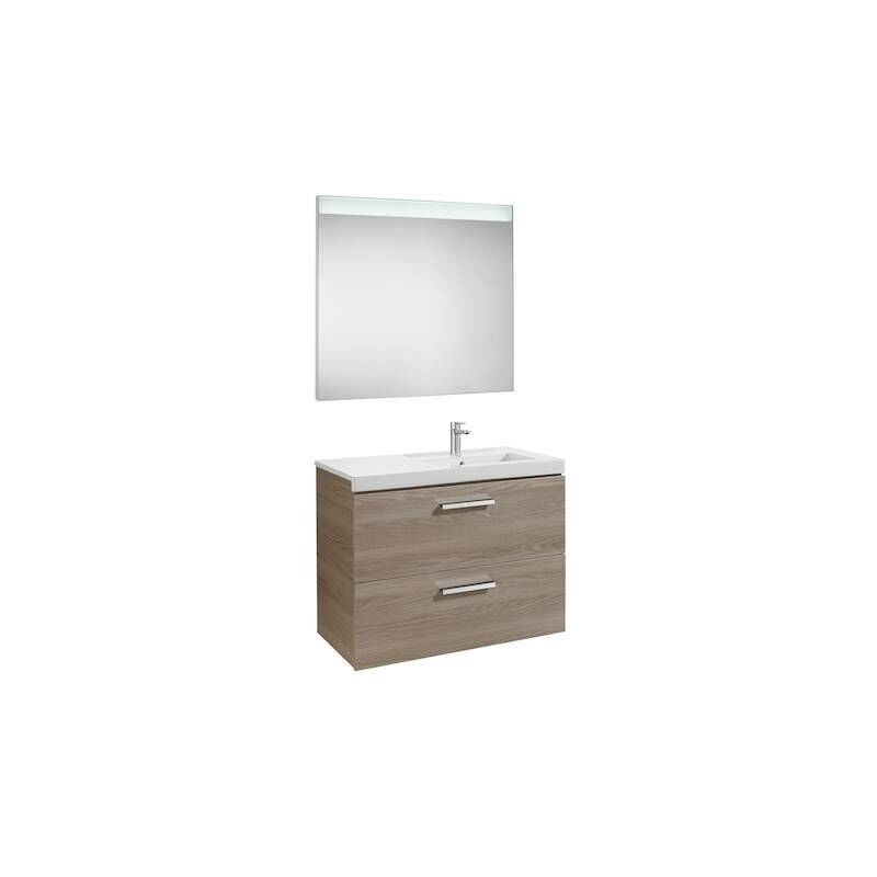 

Mueble de baño Roca Prisma con lavabo derecha y espejo LED 900x460x667mm Fresno