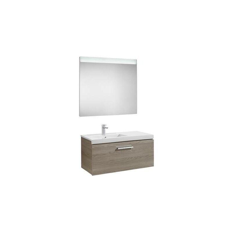 

Mueble de baño Roca Prisma con lavabo izquierda y espejo LED 900x460x424mm Fresno