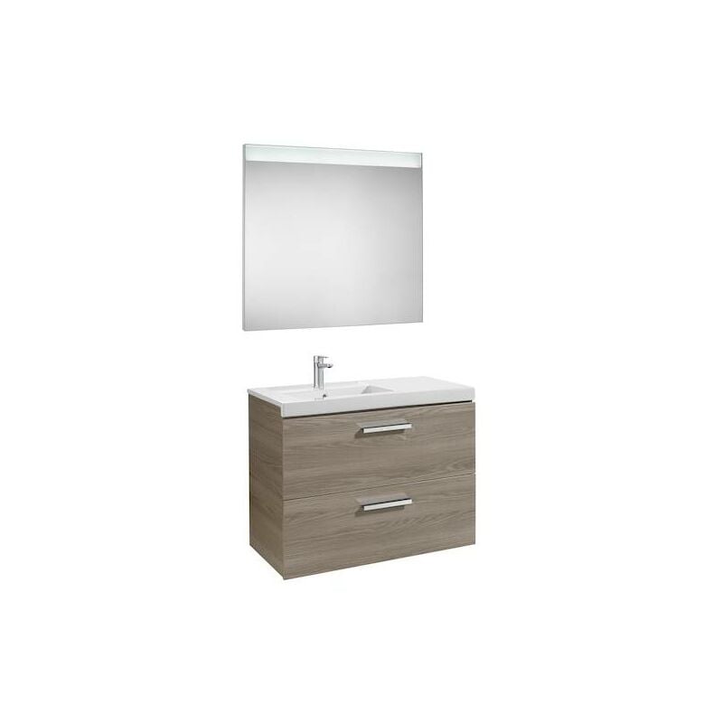 

Mueble de baño Roca Prisma con lavabo izquierda y espejo LED 900x460x667mm Fresno