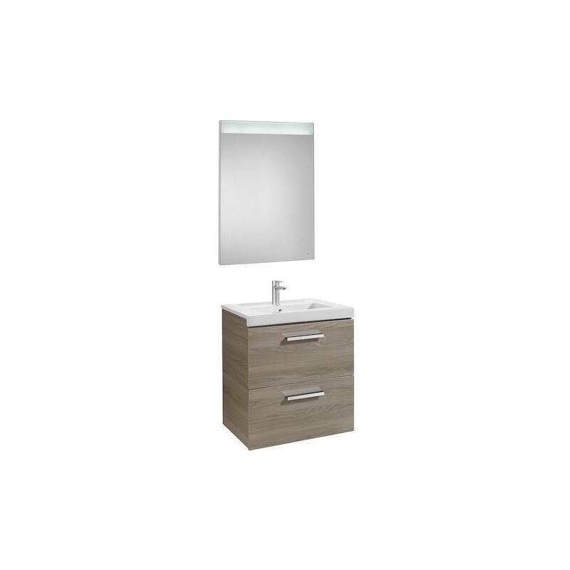 

Mueble de baño Roca Prisma con lavabo y espejo LED 1200x460x424mm Fresno