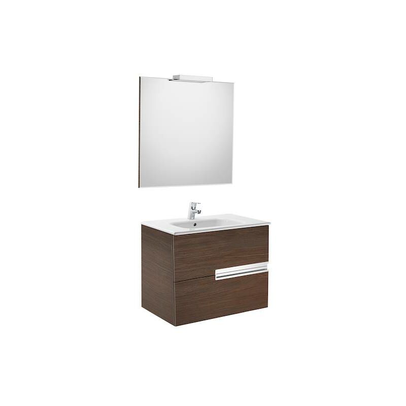 

Mueble de baño Roca Victoria-N con lavabo, espejo y aplique LED 700x460x565mm Wenge Texturizado