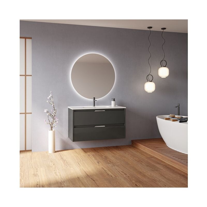 

Mueble de baño suspendido 100 cm Minnesota Antracita con lavabo | 100 cm - Standard - Antracite