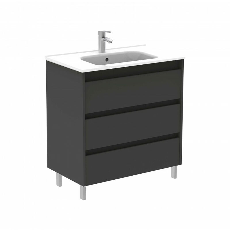 

Royo - Mueble de baño y espejo 3 cajones Sansa 80x45 Antracita