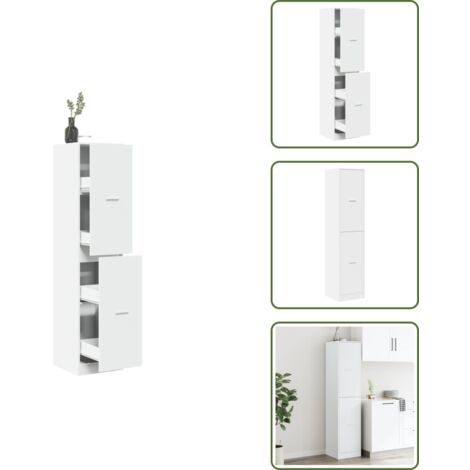 Mueble de boticario - vidaXL Armario botiquín madera de ingeniería blanco 40x41x174,5 cm - Armario de madera