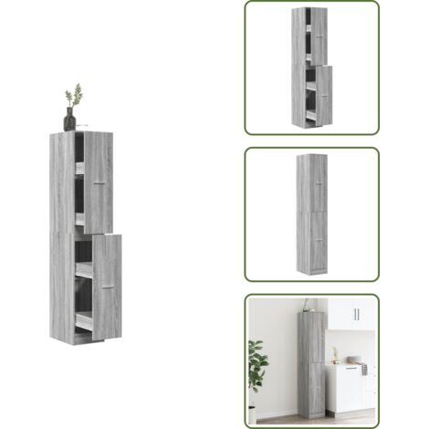 Mueble de boticario - vidaXL Armario botiquín madera ingeniería gris Sonoma 30x41x174,5 cm - Armario de madera