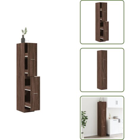 Mueble de boticario - vidaXL Armario botiquín madera ingeniería marrón roble 30x41x174,5 cm - Armario de madera