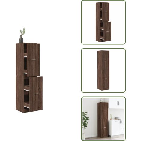 Mueble de botiquín - vidaXL Armario botiquín madera ingeniería marrón roble 40x41x174,5 cm - Armario de madera