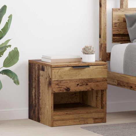 Mueble de cama con cajón 2 pcs Madera vieja 40 x 39 x 40 cm