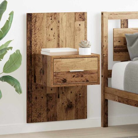 Mueble de cama con cajón 2 pcs Madera vieja 48.5 x 32.5 x 80 cm