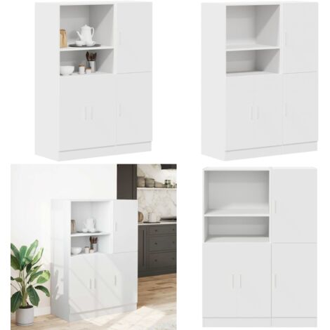 Mueble de cocina 2 piezas madera contrachapada blanca - Muebles de cocina - Almacenamiento de cocina