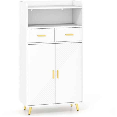 Mueble de cocina 60 x 30 x 113 cm con estante multifunción regulable estilo moderno madera blanca 200010238