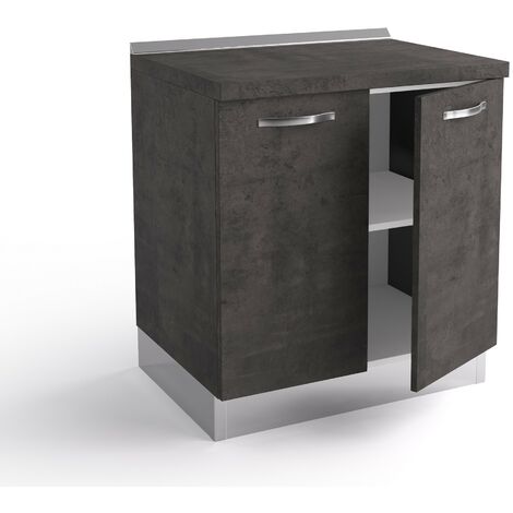 Mueble de cocina 80x60xH84 cm Blanco Alaska con fregadero - Caesaroo