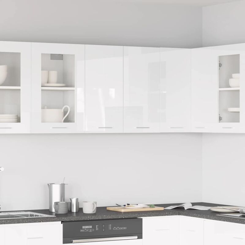 

Armario colgante de cocina aglomerado blanco brillo 60x31x60 cm - Blanco - Vidaxl