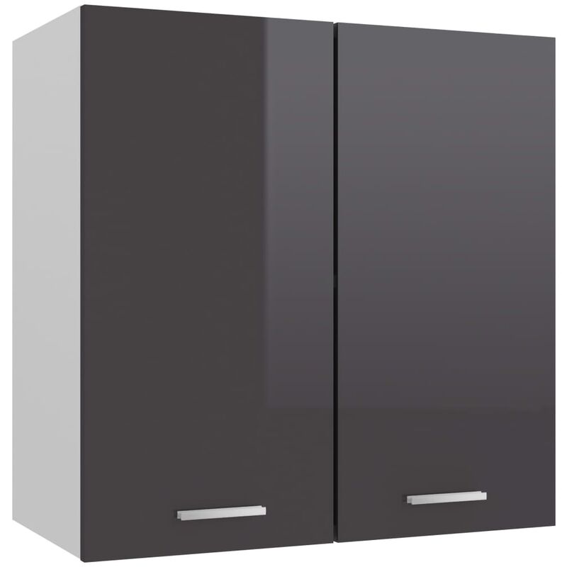 

Armario colgante de cocina aglomerado gris brillo 60x31x60 cm - Gris - Vidaxl