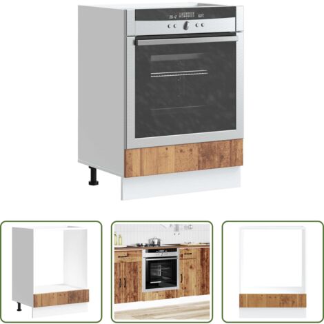 Mueble de cocina -  Armario de horno Lucca madera contrachapada madera antigua