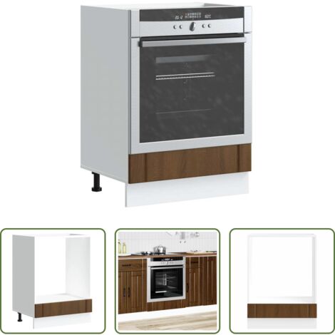 Mueble de cocina -  Armario de horno Lucca madera contrachapada roble marrón