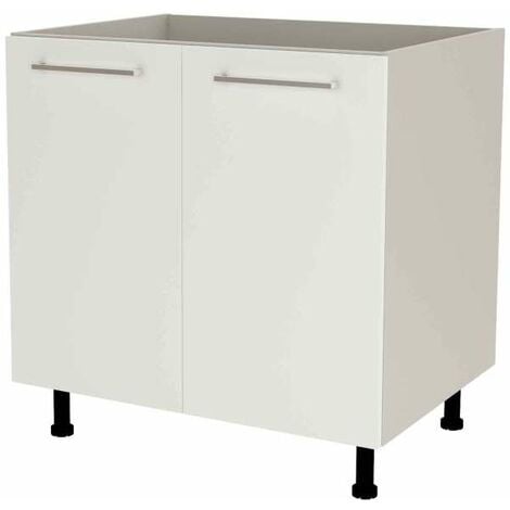 Mueble de cocina bajo para fregadero en gris cream y roble vega. 85 cm(alto)80 cm(ancho)60 cm(largo)