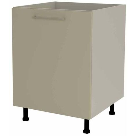Mueble de cocina bajo para fregadero en gris cream y vison. 85 cm(alto)60 cm(ancho)60 cm(largo)