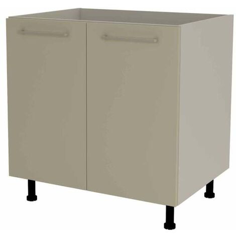Mueble de cocina bajo para fregadero en gris cream y vison. 85 cm(alto)80 cm(ancho)60 cm(largo)