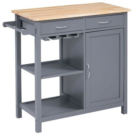 Mueble de cocina buffet microondas mueble auxiliar en color gris estilo moderno 82x79x40 cm