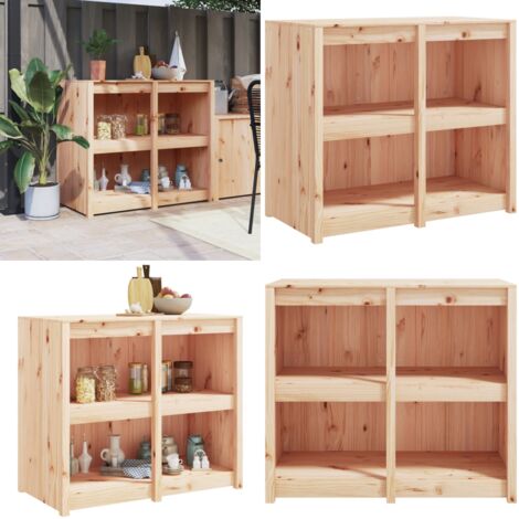 Mueble de cocina de exterior MEPPEL madera maciza de pino 106x55x92 cm - Muebles de cocina exterior - Armario de cocina