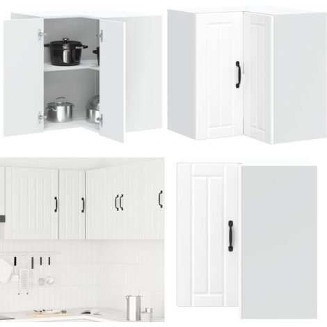 Mueble de cocina esquina pared Lucca madera ingeniería blanca - Mueble de cocina - Armario de esquina