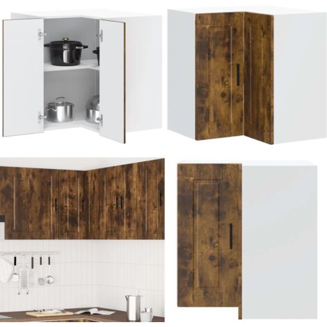 Mueble de cocina esquina pared Porto roble ahumado - Armario de esquina - Cocina