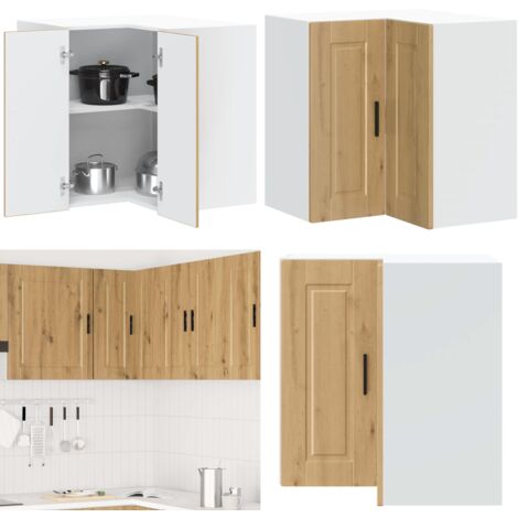 Mueble de cocina esquina pared Porto roble artesanal - Muebles de cocina - Armario de esquina