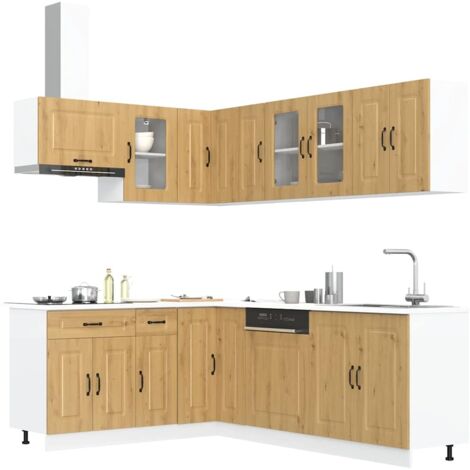 Mueble de cocina Kalmar 11 piezas artesanal roble