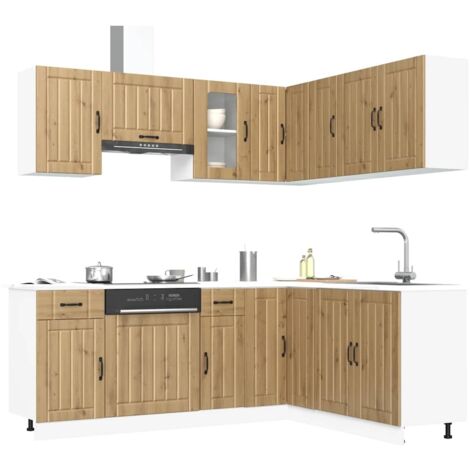 Mueble de cocina Kalmar 11 piezas artesanal roble