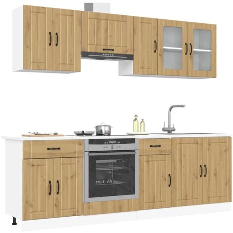 Mueble de cocina Kalmar 8 piezas artesanal roble