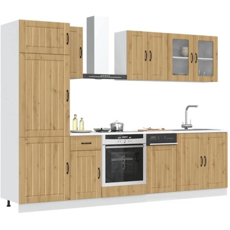 Mueble de cocina Kalmar 8 piezas artesanal roble