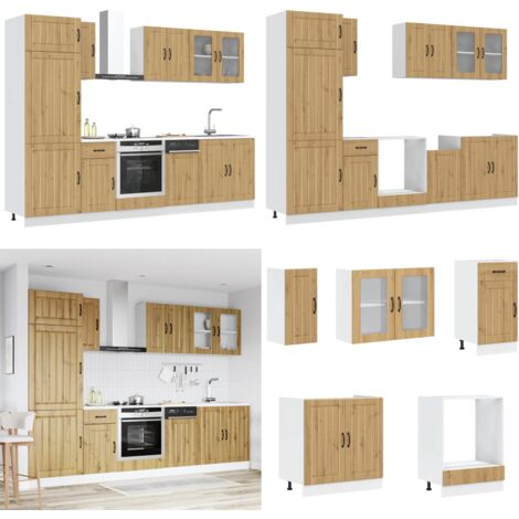 Mueble de cocina Kalmar 8 piezas artesanal roble - Muebles de cocina - Gabinetes de cocina