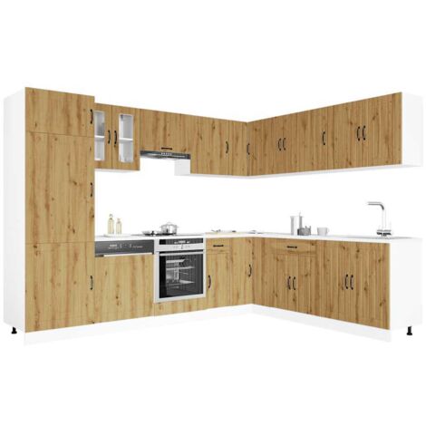 Mueble de cocina Lucca 14 piezas artesanal roble