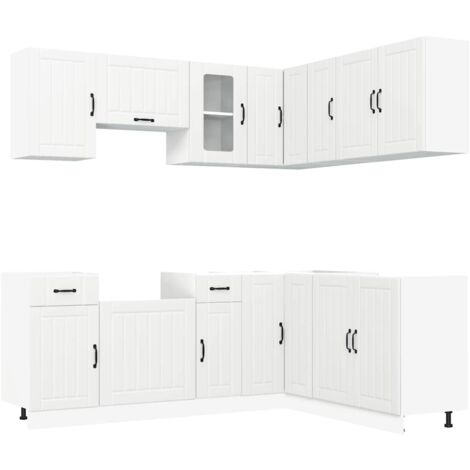 Mueble de cocina Lucca blanco 11 piezas madera contrachapada vidaXL
