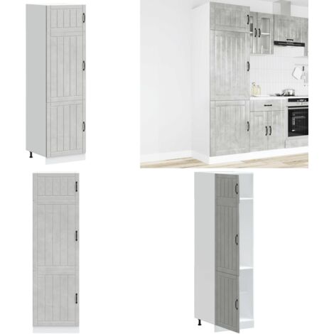 Mueble de cocina Lucca de madera contrachapada gris hormigón - Almacenamiento de cocina - Muebles de cocina