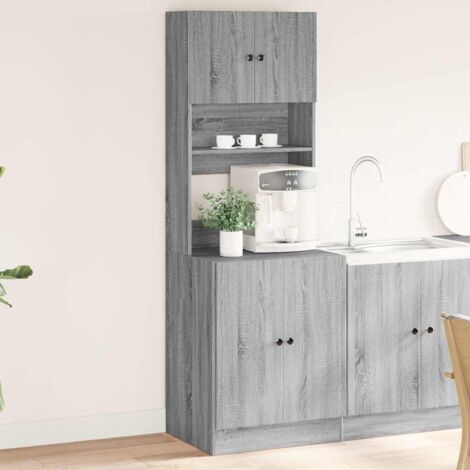 Mueble de cocina madera de ingeniería gris 60x50x180 cm