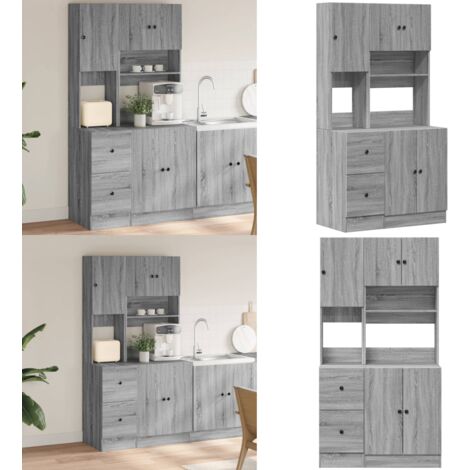 Mueble de cocina madera de ingeniería gris Sonoma 95x50x180 cm - Mueble de cocina - Almacenamiento de cocina