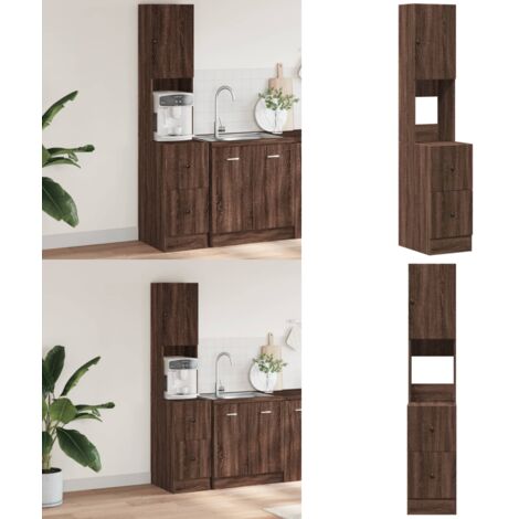 Mueble de cocina madera ingeniería marrón roble 35x50x180 cm - Muebles de cocina - Almacenamiento de cocina