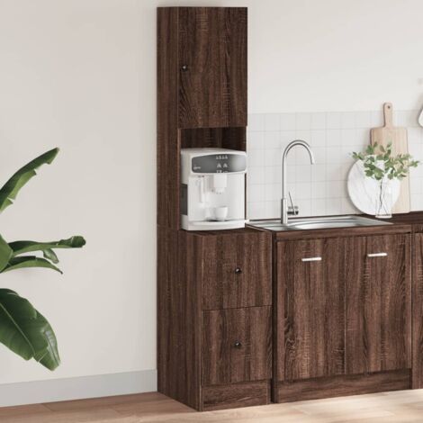 Mueble de cocina madera ingeniería marrón roble 35x50x180 cm vidaXL