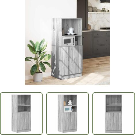 Mueble de cocina -  Mueble de cocina madera ingeniería gris sonoma 57x41,5x131,5 cm
