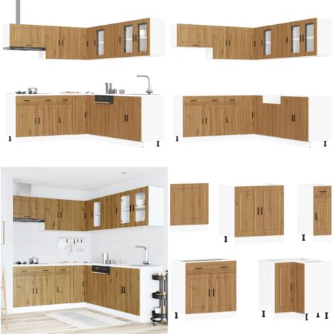 Mueble de cocina Porto 11 piezas artesanal roble - Muebles de cocina - Muebles de cocina artesanales