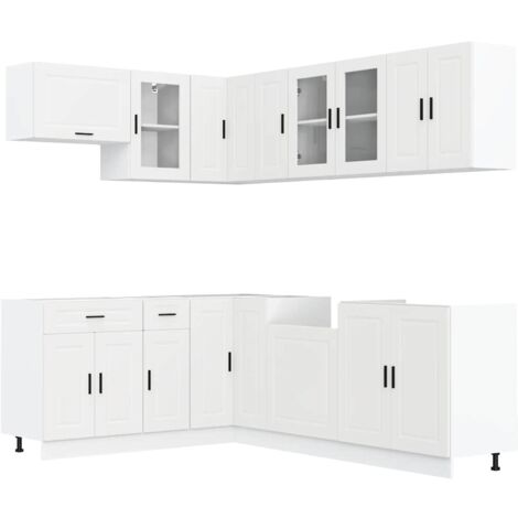 Mueble de cocina Porto blanco 11 piezas madera contrachapada vidaXL