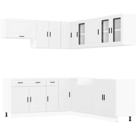Mueble de cocina Porto blanco 11 piezas madera contrachapada vidaXL